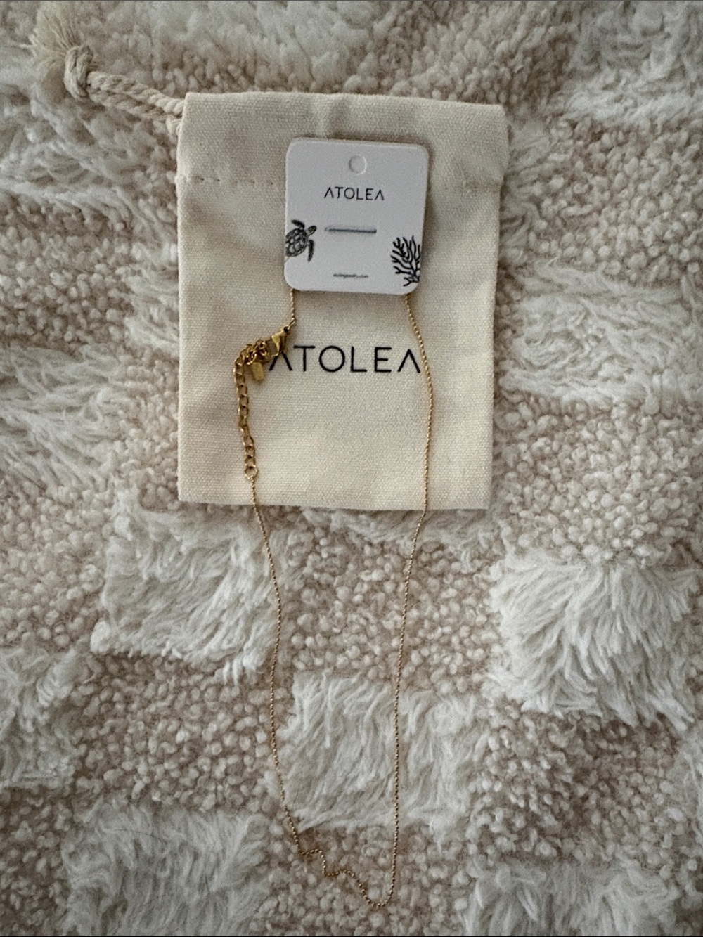 NWT Atolea Beaded Gold Chain Necklace